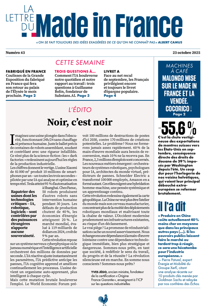 La une du numéro 43 de La Lettre du Made in France